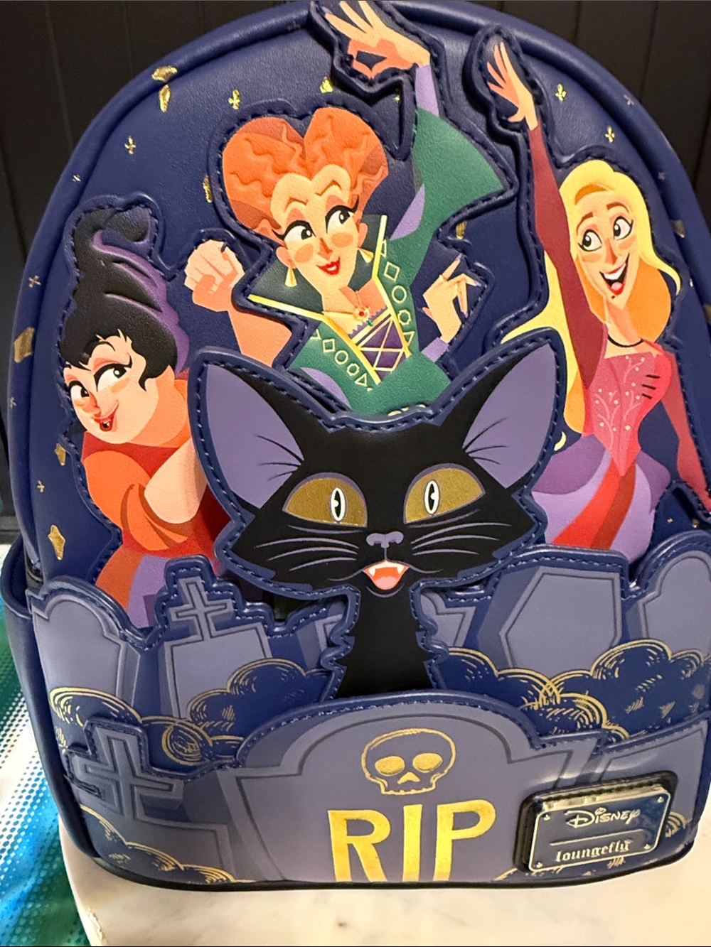 Loungefly Navy Hocus Pocus 2 Mini Backpack with Colorful Character Art - Picture 4 of 10